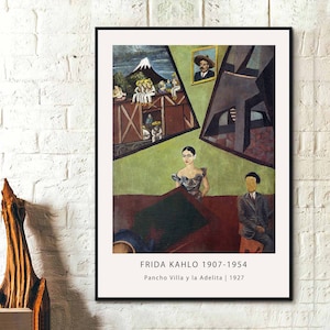 Frida Kahlo- Pancho Villa y la Adelita 1927- Frida Kahlo-affisch, Kahlo-tryck, Frida Kahlo-konsttryck, mexikansk målare Frida Kahlo-konstverk