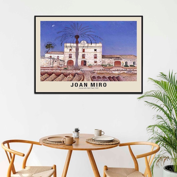 ジョアン・ミロ プリント - ヤシの木のある家 1918年 - スペインの画家
