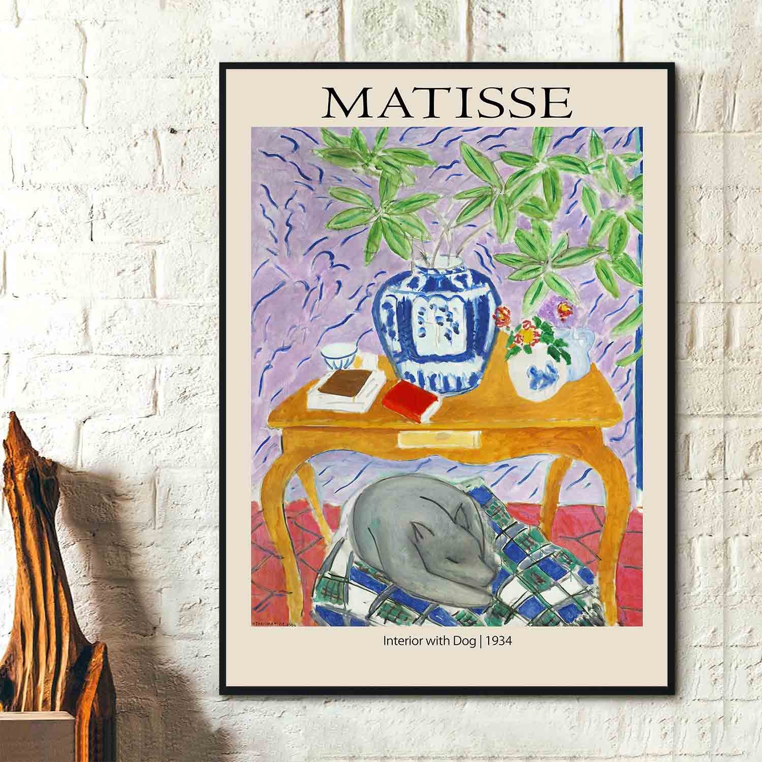 Henri Matisse Exhibition Poster Art- Interior With Dog _ 1934