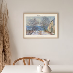 Claude Monet Poster Download digitale - Effetto neve a Limetz _ 1886 - Mostra d&#39;arte da parete vintage Poster Stampe e Arte Home Decor Monet Art