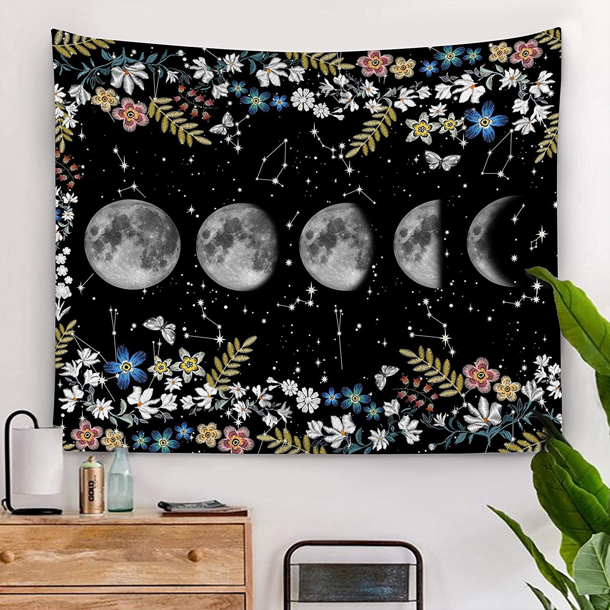 Moon Phases Tapestry Wall Hanging Tapestries Phases the Full - Etsy