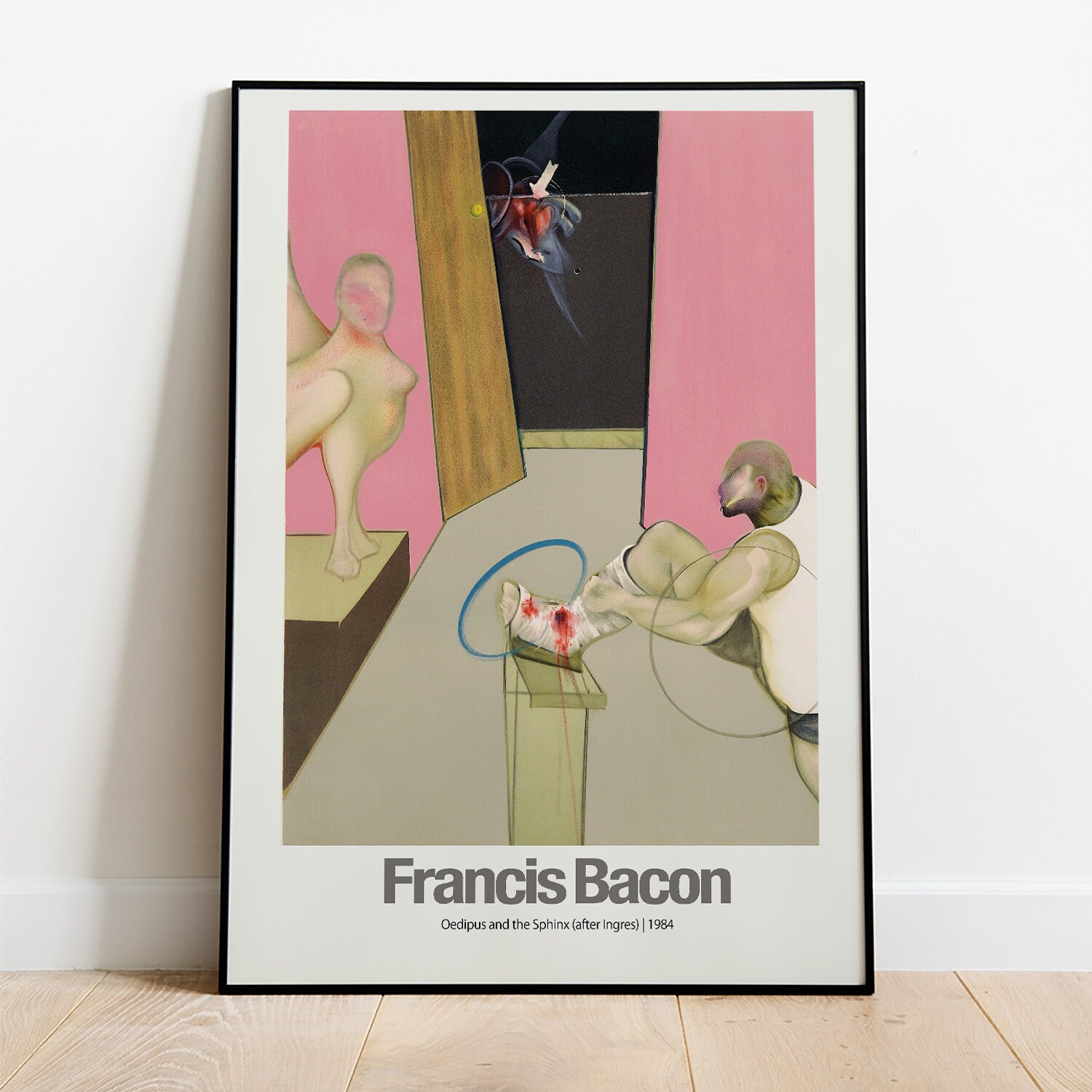 Francis Bacon Exhibition Poster -Oedipus and the Sphinx (after Ingres) _ 1984- Painting Art Modern Art Canvas Wall Art Poster Print Painting