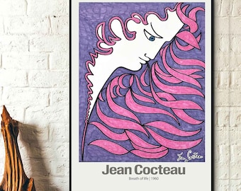 Jean Cocteau - Breath of life 1960- Jean Cocteau Art Prints, Vintage Jean Cocteau Poster, Exhibition Poster Printable, Printable Wall Art