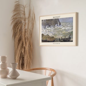 Claude Monet Poster Digital Download- Etretat, mer agitee _ 1883 -Vintage Art Prints Wall Art Exhibition Poster Prints and Art Home Decor