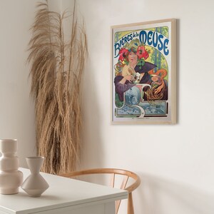 Alphonse Mucha Poster Digital Download -  Bieres de la Meuse _ 1987 - Mucha Wall Art - Digital Downloadable Art Print Digital Download