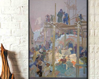 Alphonse Mucha Print-Jan Milic z Kromerize 1916- Art Nouveau Poster, Alphonse Mucha Print, Mucha Wall Art, Birthday Gift Ideas, Housewarming