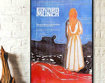 Edvard Munch Art Prints- Musse National D Art Moderne 1974  -Edvard Munch Poster Edvard Munch Wall Art Munch Exhibition Prints Museum Prints