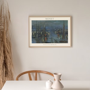 Claude Monet Poster Download digitale - Il porto di Le Havre, Effetto notturno _ 1872 - Mostra d&#39;arte da parete vintage Stampe di poster e Decorazioni d&#39;arte