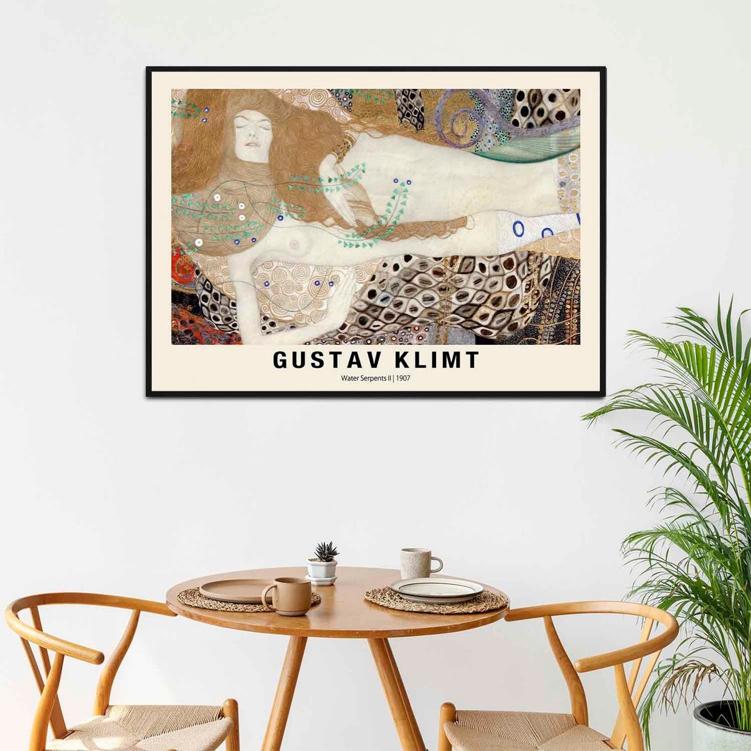Affiche Art Gustav Klimt - Wasserschlangen II 100x50cm