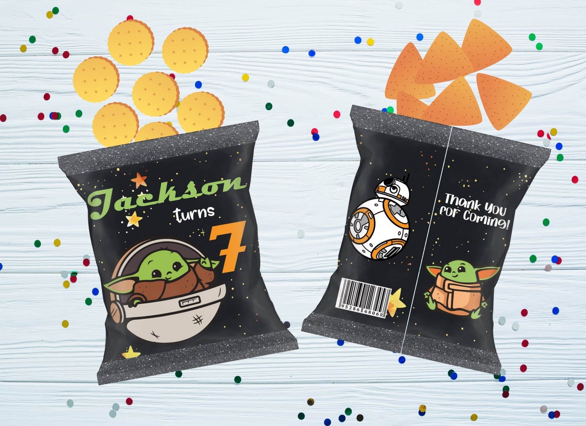 Baby Yoda Chip Bag Bolsa De Chip Imprimible Favores De Etsy