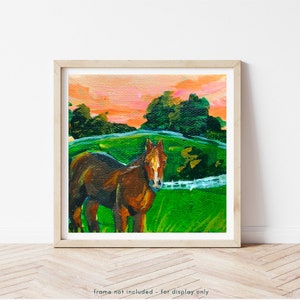 Kentucky Print - Kentucky Horse Farm Wall Art, Louisville Landscape Painting, Colorful Farmhouse Decor, Kentucky Gift, Fine Art Giclee Print