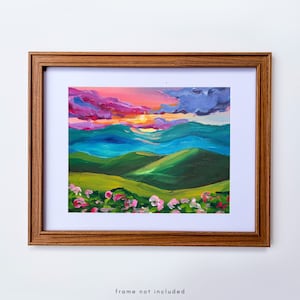 Shenandoah Valley Print, Blue Ridge Mountain Wall Art, Shenandoah National Park Virginia Art, Colorful Mountain Sunset, Abstract Landscape