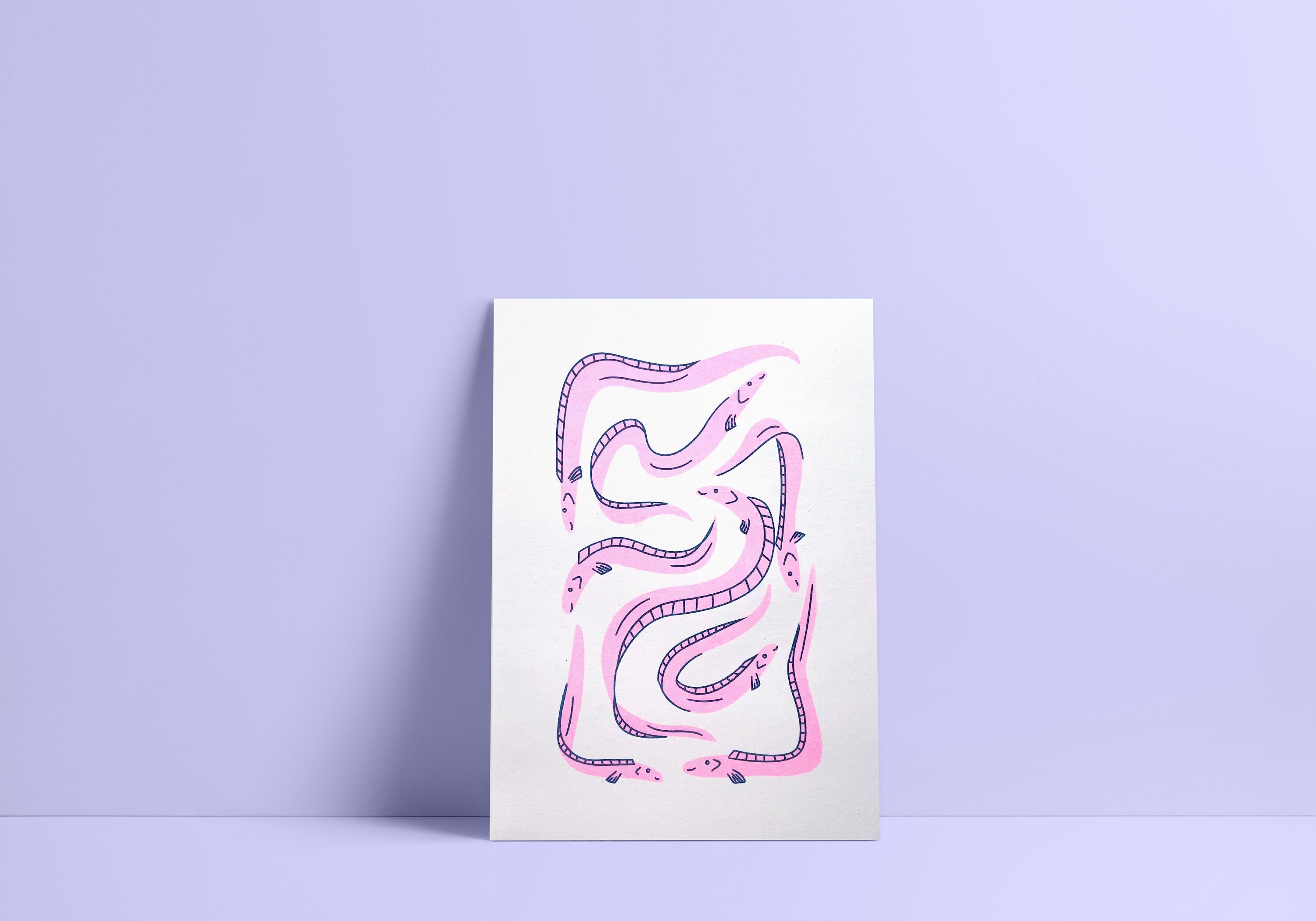 Eels | Pink A5 Risograph Print