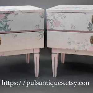 pair of UPCYCLED vintage  BEDROOM NIGHTSTANDS