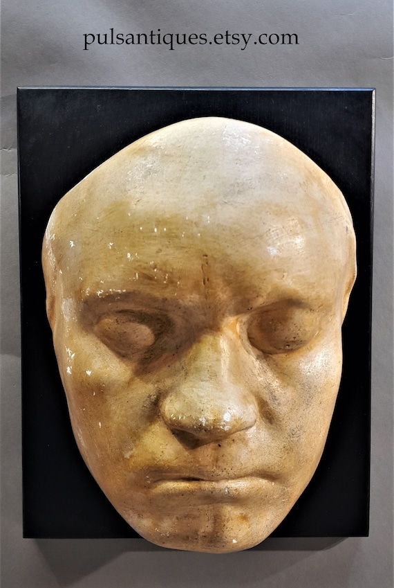 PLASTER MASK◎ART＞石膏像＞ベロッキオ｜顔面像｜◎L8-YA290 Plaster