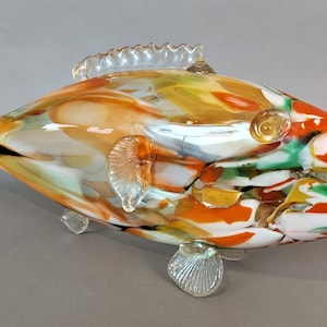VINTAGE MID-century large GLASS fish