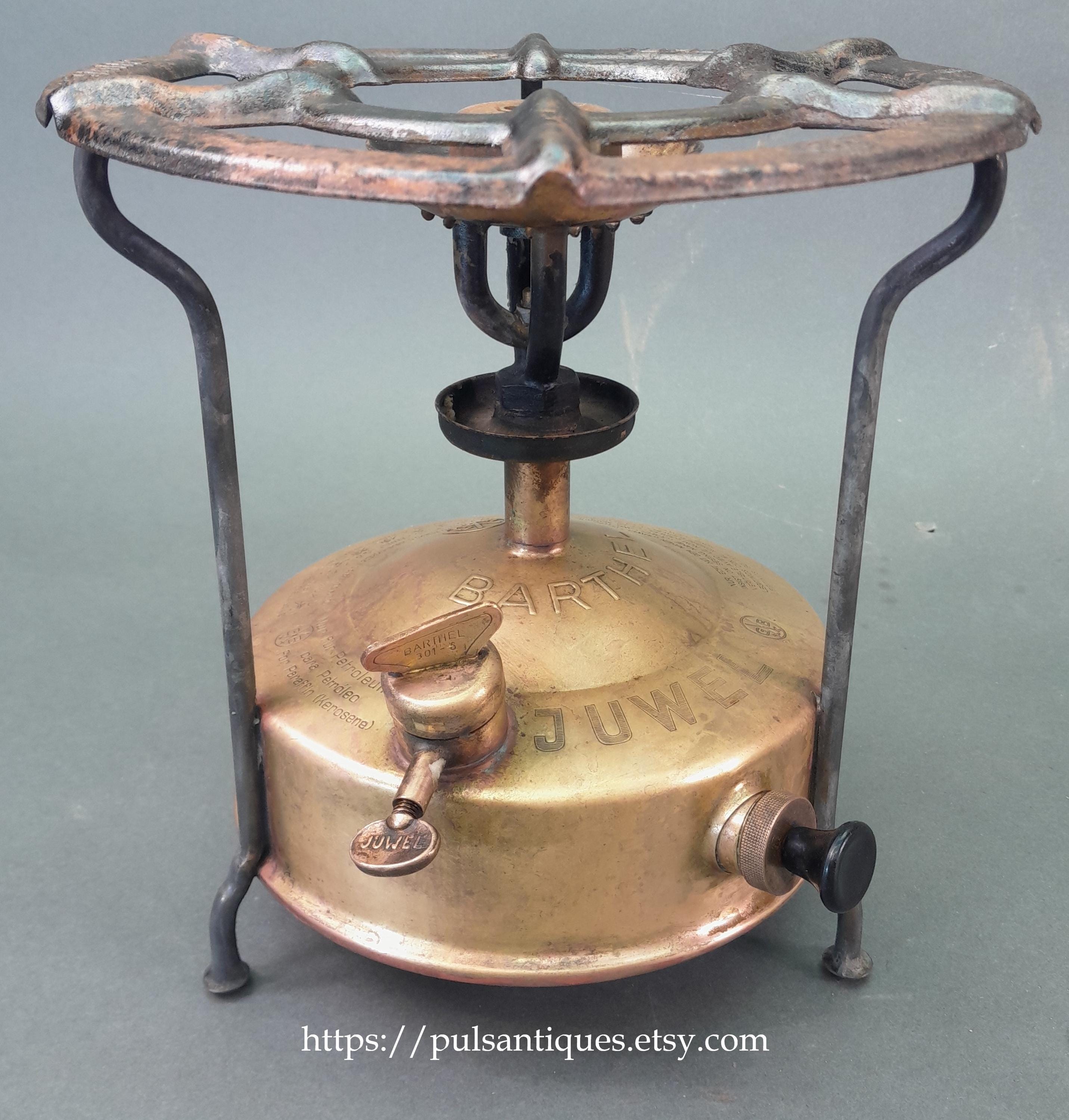 Réchaud De Camping Ancien Radius N°100 – Laiton – Pression Au Kérosène – Suède Vintage