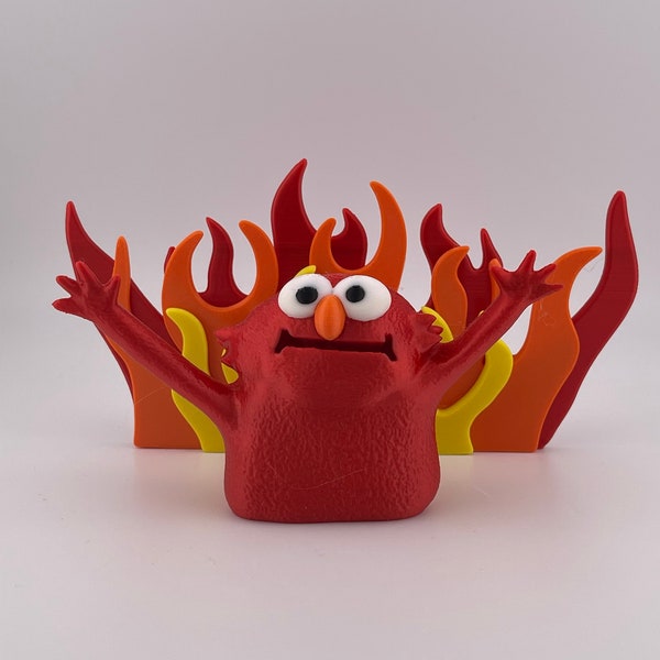 Hellmo Meme | Fire Elmo Meme | Burning Elmo Art