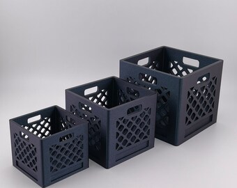 Mini Milk Crate: Q-Tip Storage Bin, Desk Organizer