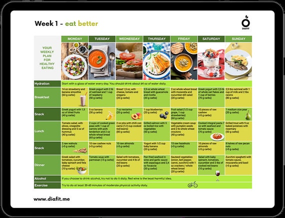 diafit diabetes meal plan etsy australia