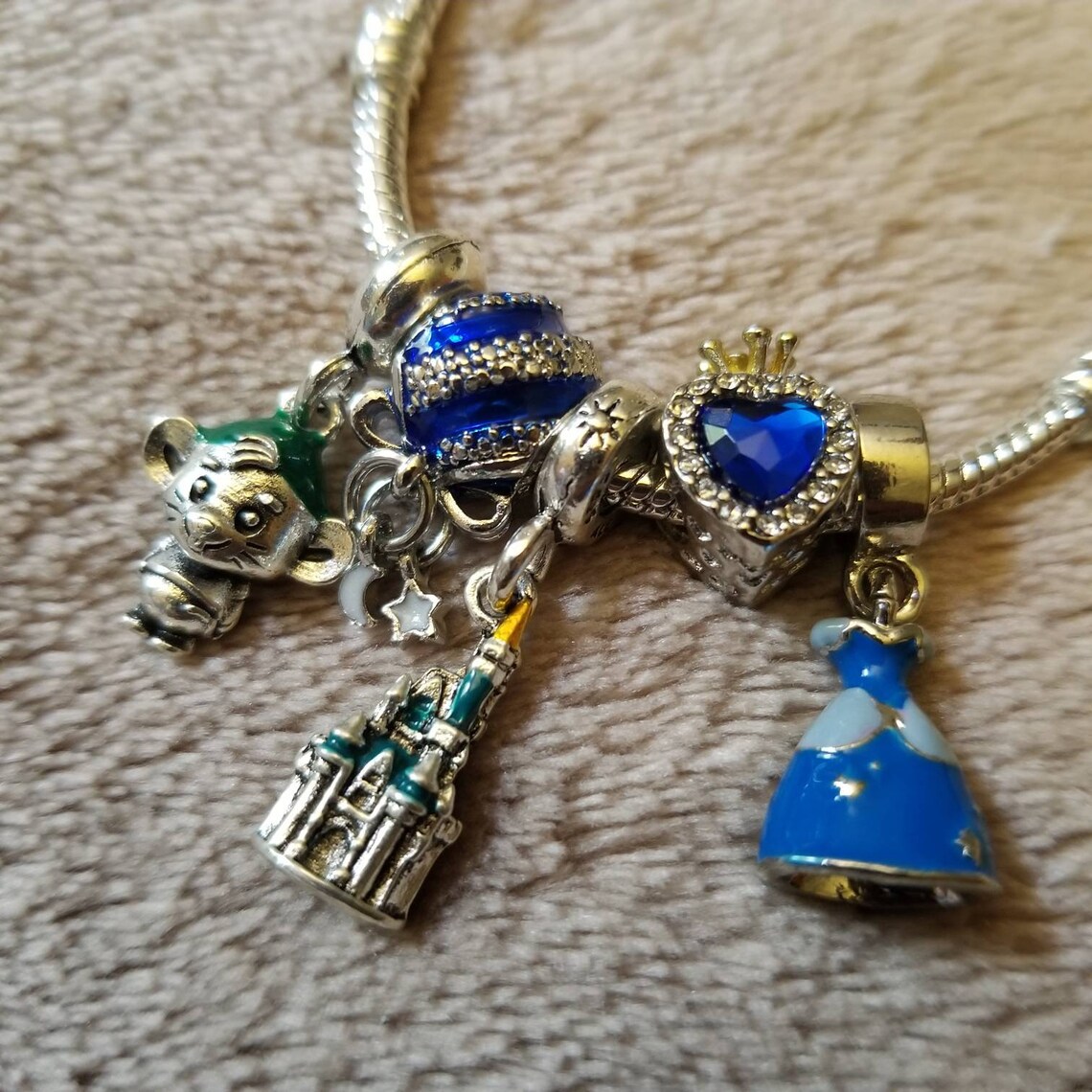 Disney Cinderella Charm Bracelet Gus Charm Bead Star and Etsy
