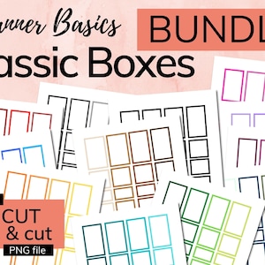 Planner Box Bundle Stickers - PRINTABLE Instant Download PDF & PNG Files (Cricut print and cut) - Fits Classic Happy Planner