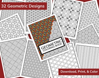 Printable Coloring Book - 32 Geometric Designs to Print, Color and Create