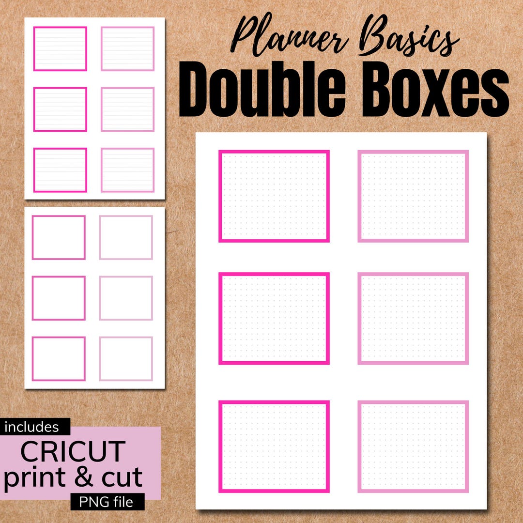 Pink Double Planner Box Stickers: Classic Happy Planner (printable PDF ...