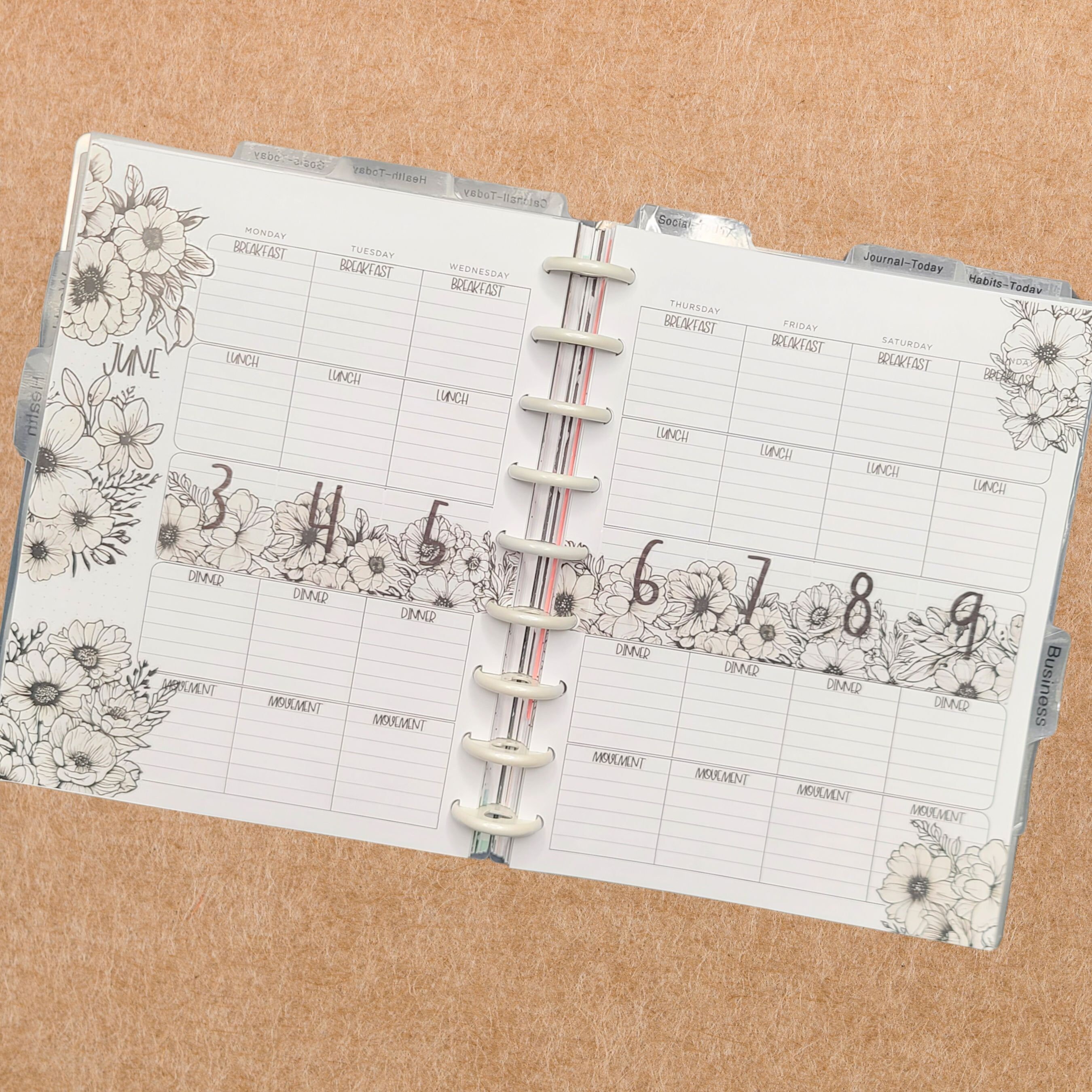Black and White Floral Planner Stickers | Happy Planner, Cricut Ready ...