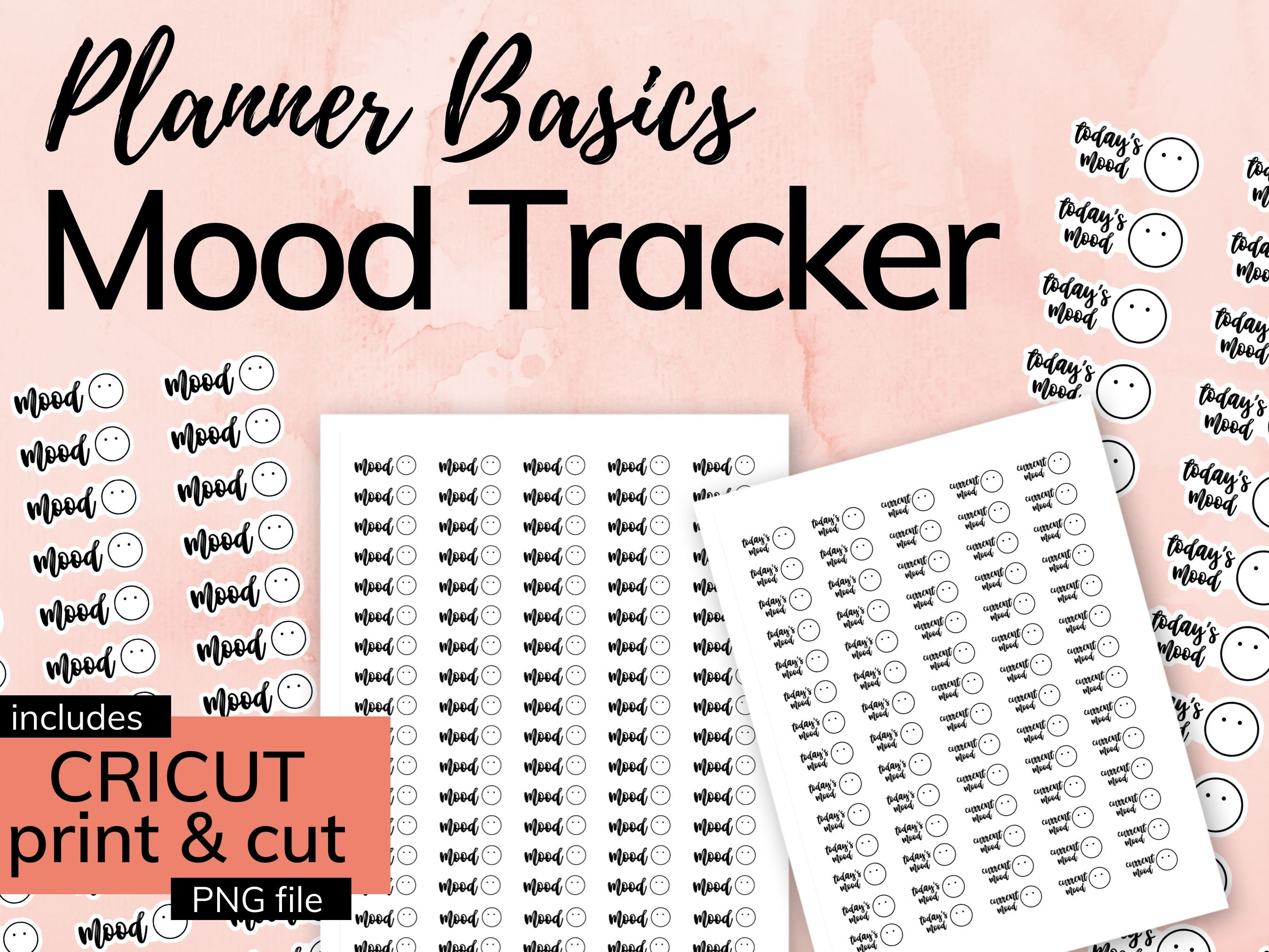 Daily Mood Tracker Printable Stickers - Instant Digital Download PDF ...