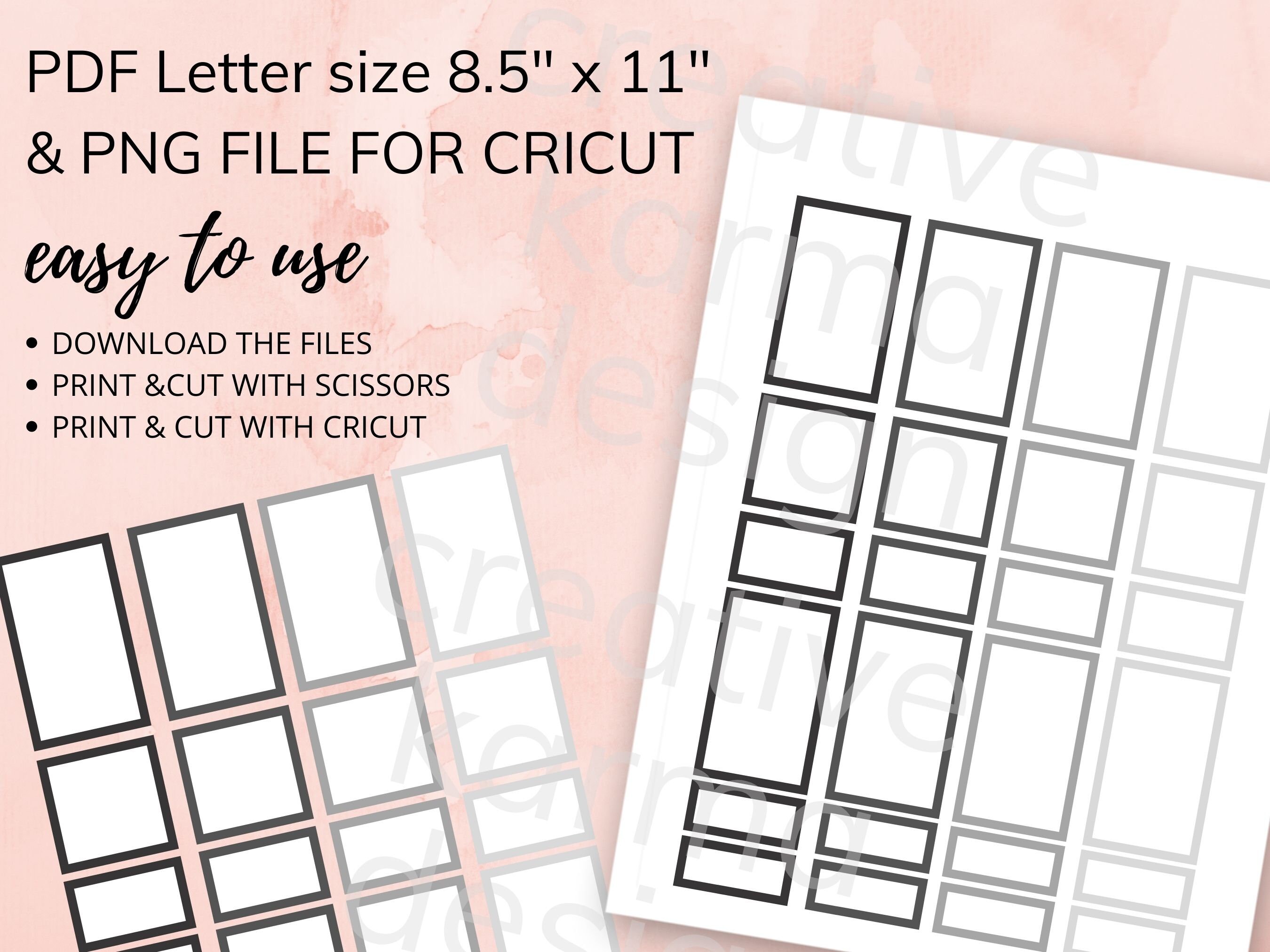 Greyscale Planner Box Stickers PRINTABLE Instant Download PDF &amp; PNG Files cricut Print and Cut ...