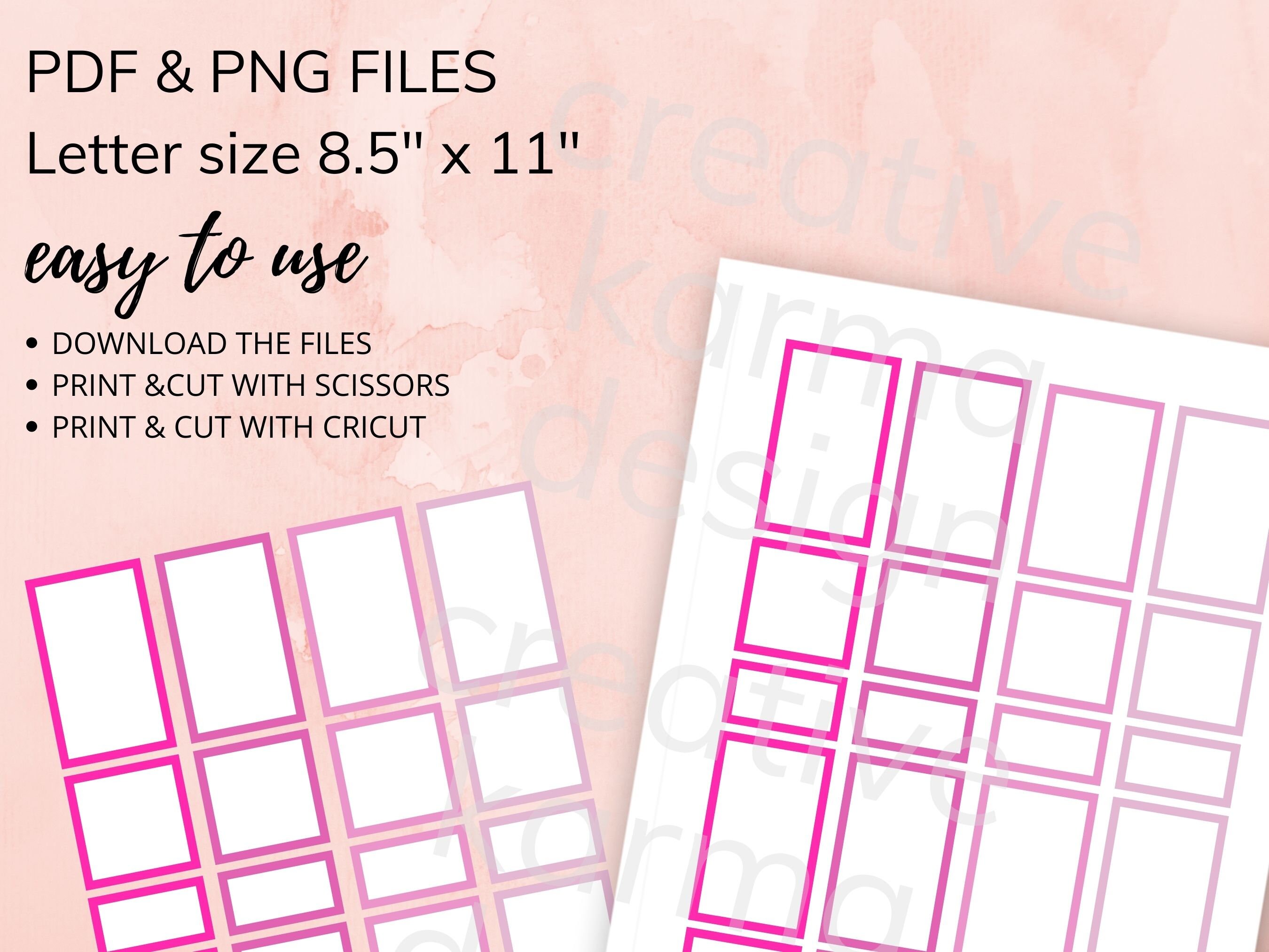 Pink Box Stickers PRINTABLE Instant Download PDF & PNG Files cricut ...