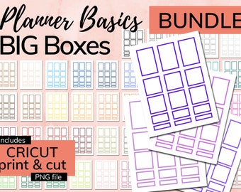 Big Happy Planner Box Stickers Bundle: Printable PDF & PNG Files (Cricut)