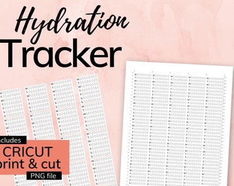 Hydration Tracker Stickers: Water Droplets for Happy Planner (Printable PDF & Cricut)