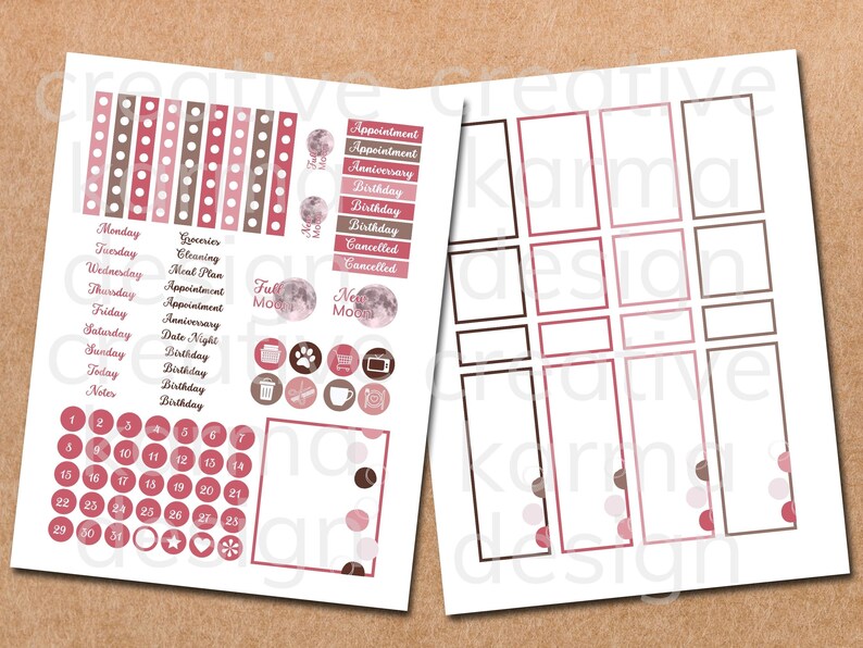 Happy Planner Printable Stickers Classic Vertical Weekly Kit, Valentine ...