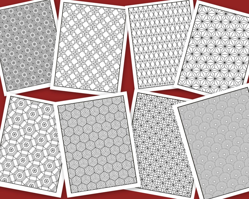 Printable Coloring Book 32 Geometric Designs to Print, Color and Create image 4