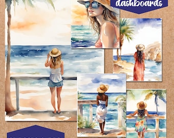 Watercolor Summer Women Planner Dividers: Classic & Big Happy Planner (PDF Files)