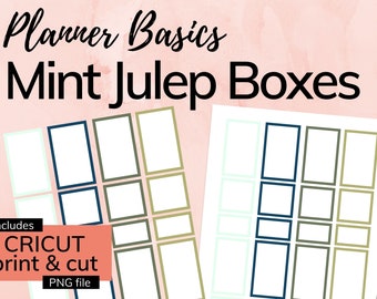 Mint Julep Planner Stickers: Classic Happy Planner, Cricut Ready (PDF + PNG)