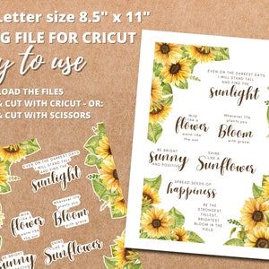 Sunflower Planner Stickers: Classic Happy Planner, Cricut Ready (PDF ...