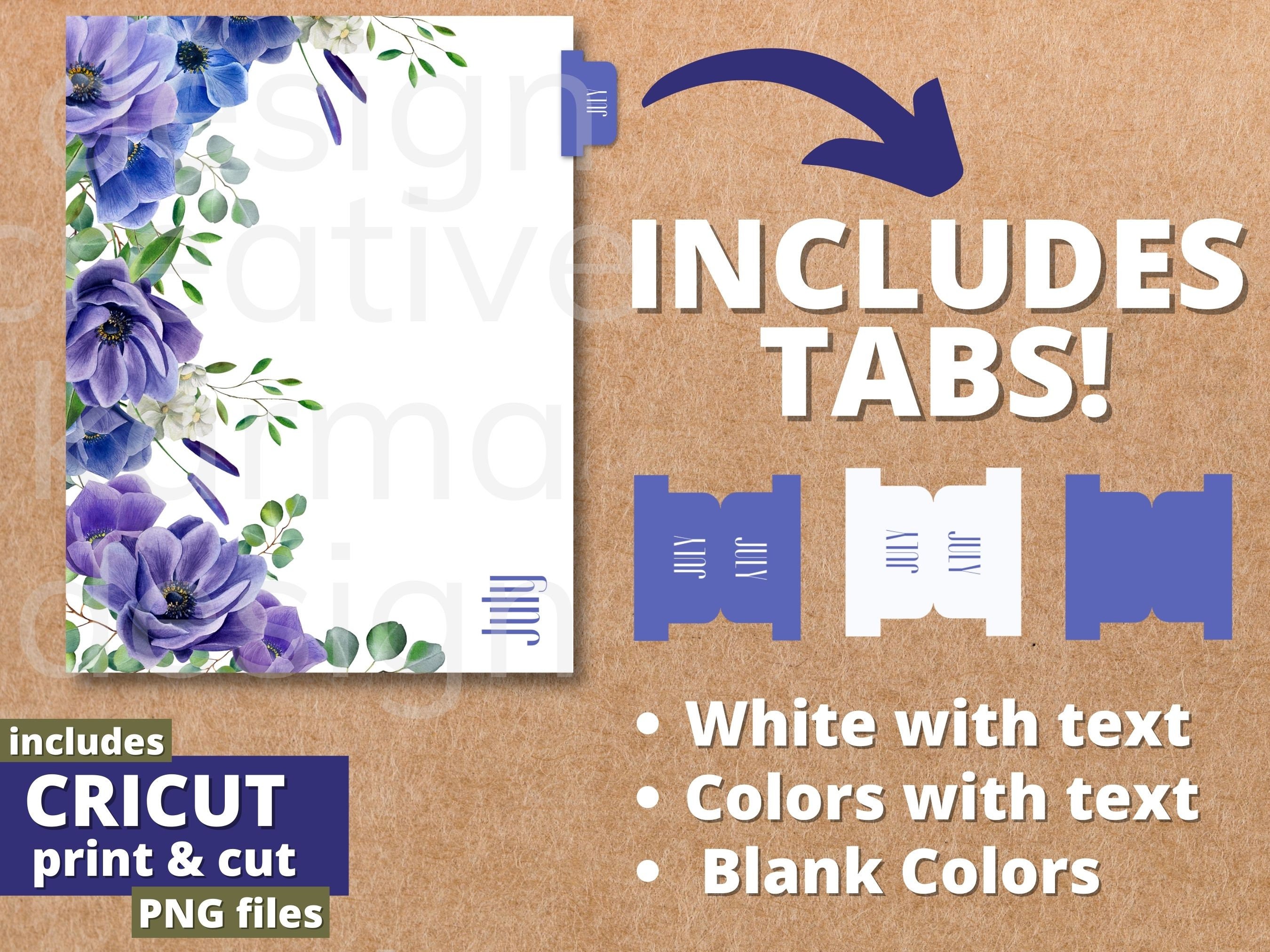 Floral Monthly Printable Dashboard Dividers | Fits Classic & Big Happy ...