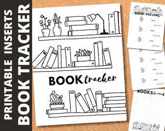 Reading Tracker Printable, Book Review Pages, Happy Planner Inserts (Digital Download)