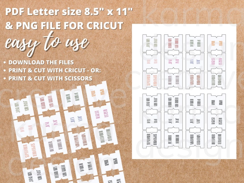 Floral Monthly Printable Dashboard Dividers | Fits Classic & Big Happy ...