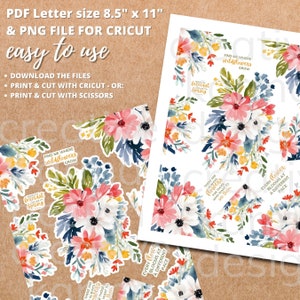 May include: Printable digital paper with watercolor floral designs and text overlays. The text includes "Find me where wildflowers grow", "Forecast Spring", "There are always flowers for those who want to see them", and "Every flower blooms at a different pace".