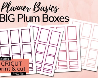 Plum Planner Stickers: Big Happy Planner Boxes (Printable PDF & PNG)