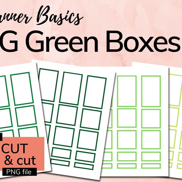 BIG Green Box Planner Stickers - Printable Instant Download PDF & PNG Files (Cricut print and cut) - Fits Big Happy Planner