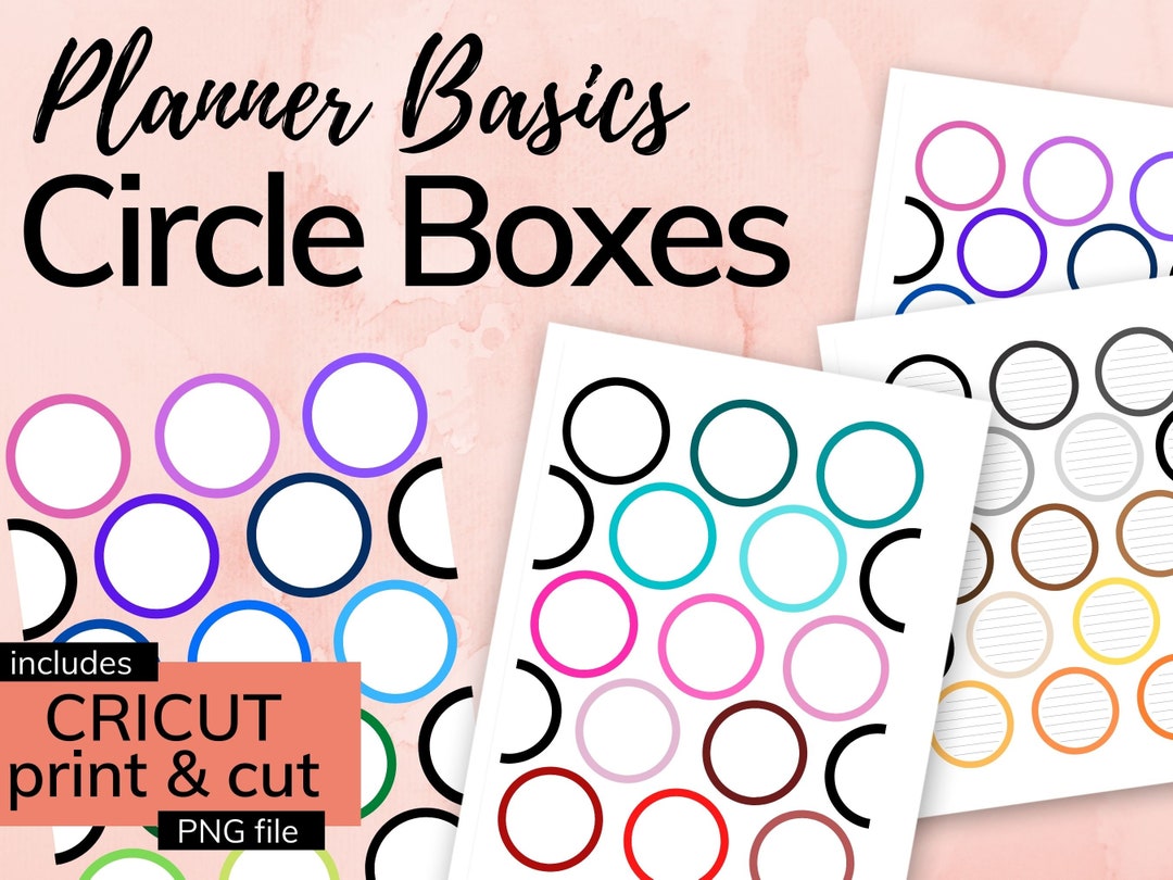 Circle Planner Box Stickers PRINTABLE Instant Download PDF &amp; PNG Files ...