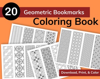 20 Bookmarks Coloring Pages - Create and Color with instant PDF download