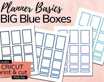 BIG Blue Box Planner Stickers - Printable Instant Download PDF & PNG Files (Cricut print and cut) - Fits Big Happy Planner