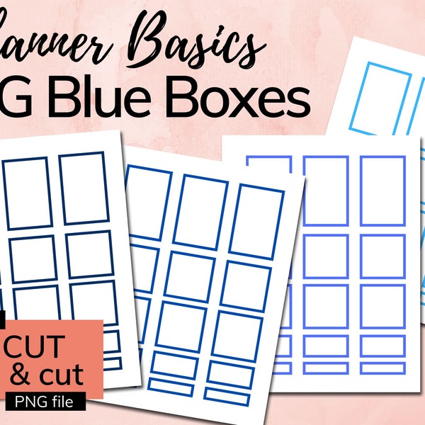 BIG Blue Box Planner Stickers - Printable Instant Download PDF & PNG Files (Cricut print and cut) - Fits Big Happy Planner