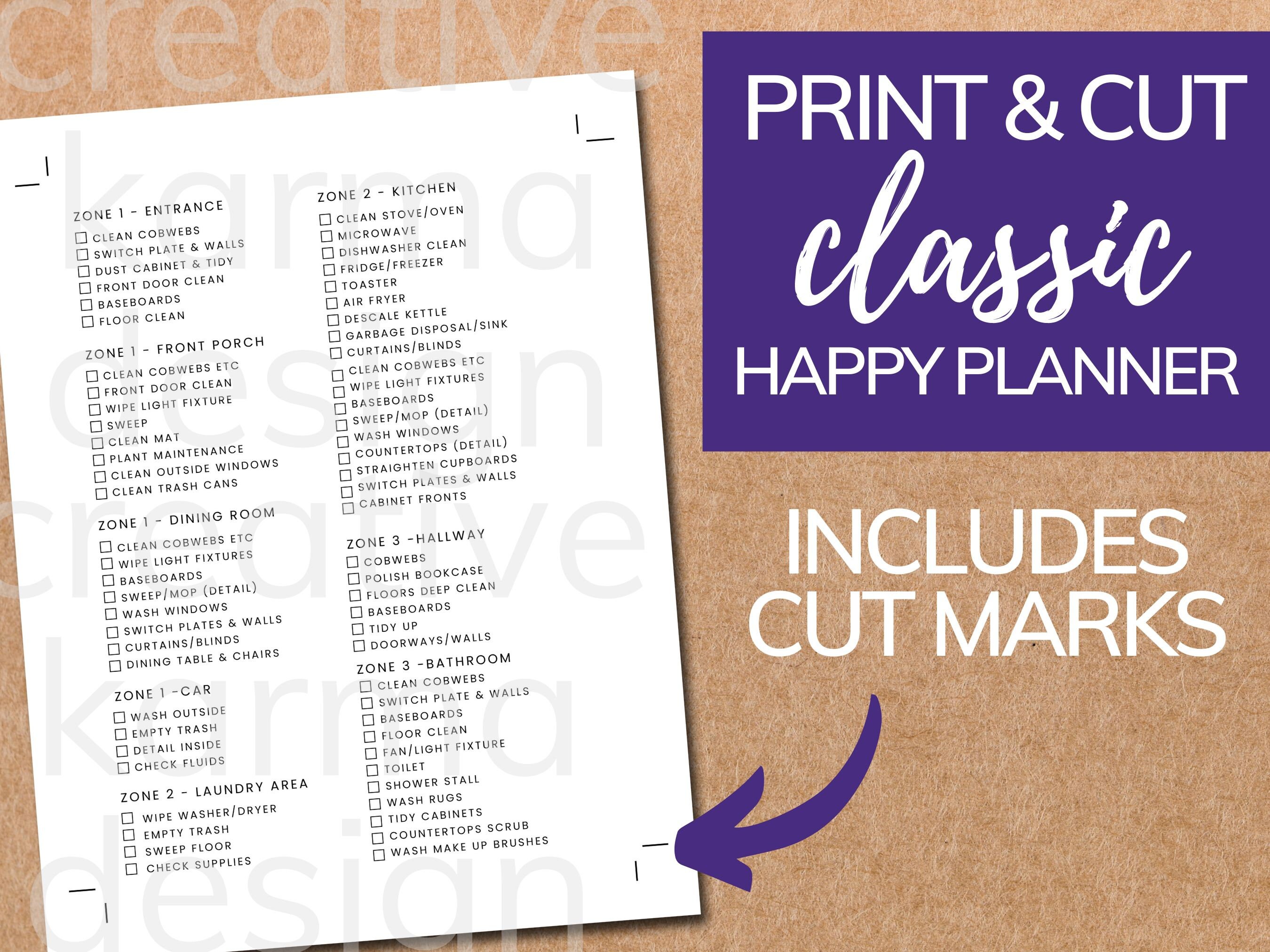 Flylady Printable Zones Montly Checklist for Classic Happy - Etsy